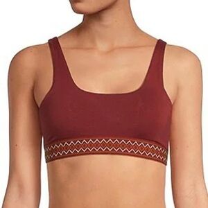 UGG Red Sports Bra with Scoop Neckline and Lattice Detail